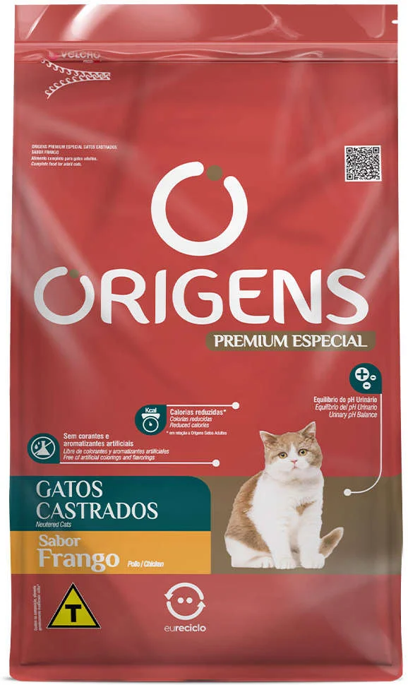 Origens para Gatos Castrados Sabor Frango 10,1kg