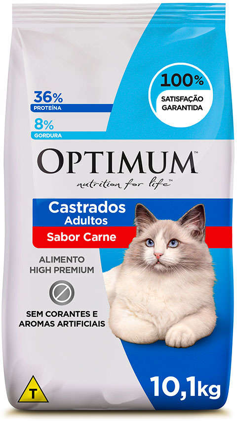 Optimum para Gatos Castrados Sabor Carne 3kg