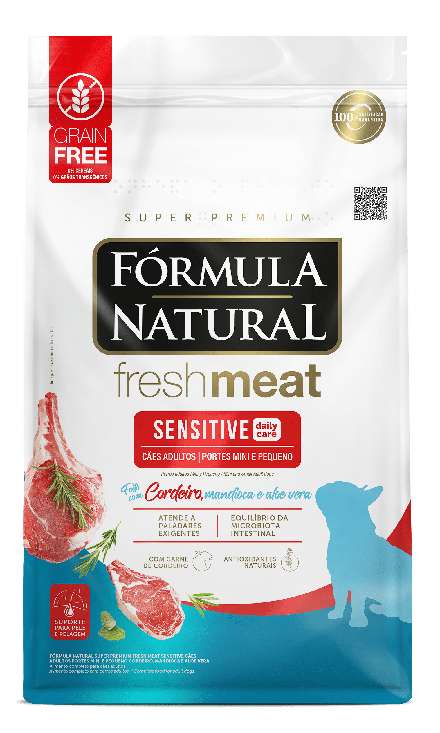 Fórmula Natural Fresh Meat Sensitive Porte Mini e Pequeno 7kg