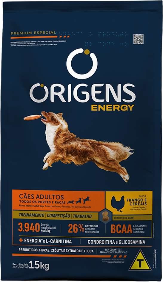 Origens Energy para Cães Adultos Sabor Frango 15kg