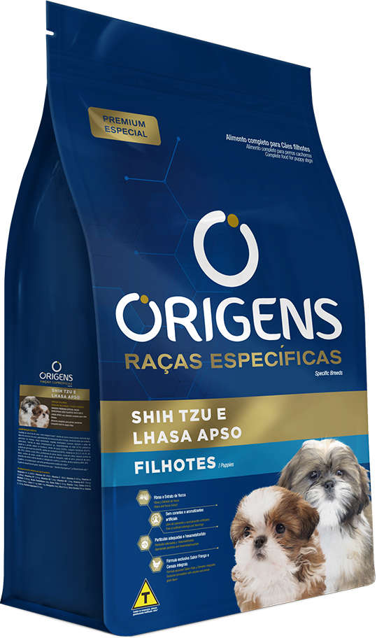 Origens para Cães Filhotes Shih-Tzu e Lhasa Apso 3kg