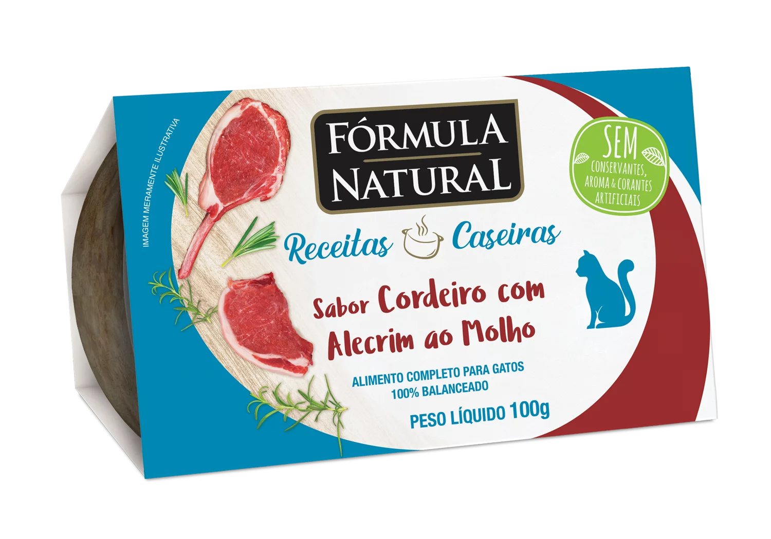 Fórmula Natural Receira Caseira Gatos Adultos Sabor Cordeiro com Alecrim ao Molho 100g