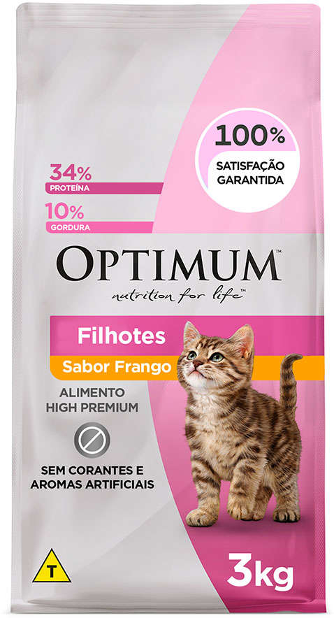 Optimum para Gatos Filhotes Sabor Frango 3kg