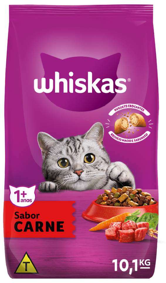 Whiskas para Gatos Adultos Sabor Carne 900g