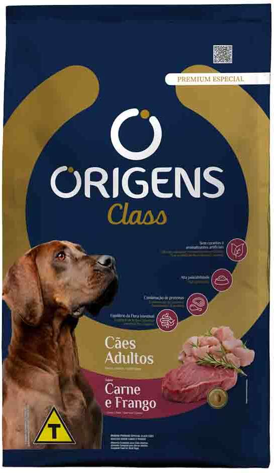 Origens Class para Cães Adultos Sabor Carne e Frango 20kg