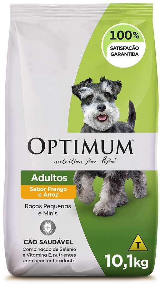 Optimum para Cães Adultos Raças Mini e Pequenas Sabor Frango e Arroz 1kg