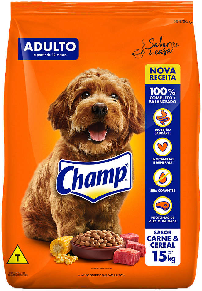 Champ Cães Adultos Sabor Carne e Cereais 900g