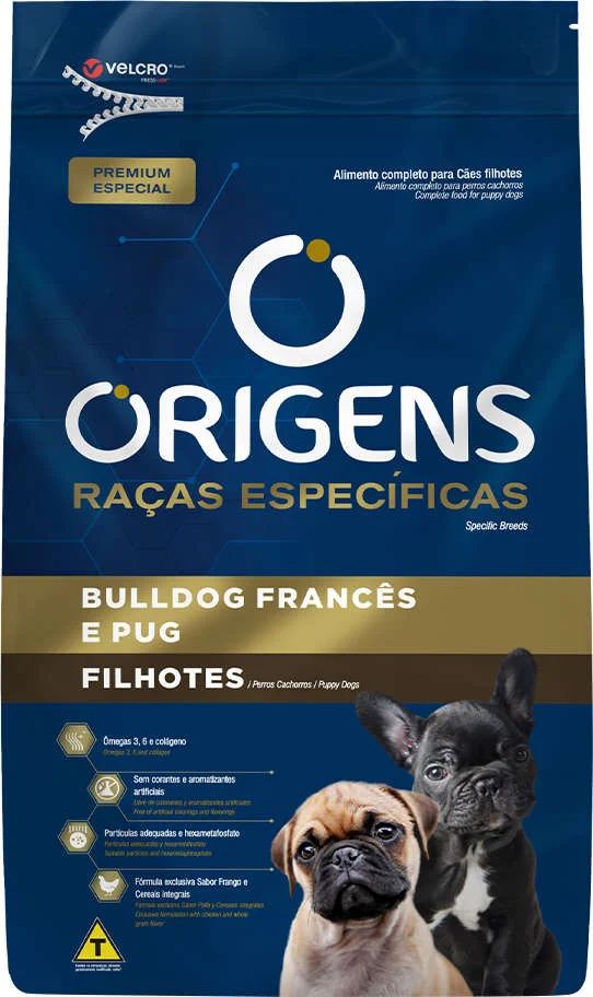 Origens para Cães Filhotes Bulldog Francês e Pug 10,1kg