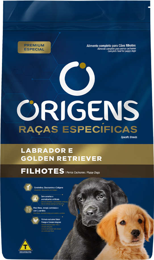 Origens para Cães Filhotes Labrador e Golden Retriever 15kg