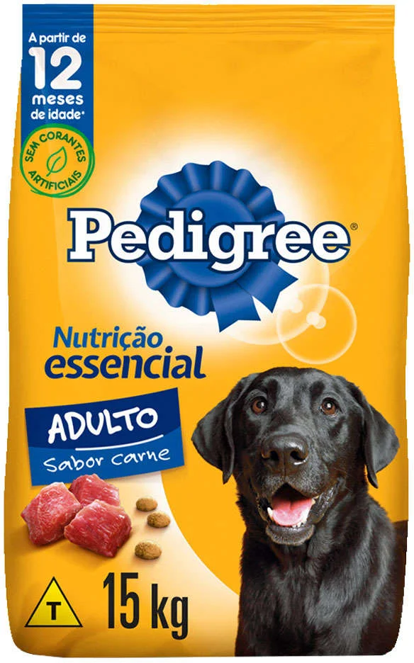 Pedigree para Cães Adultos Nutrição Essencial Sabor Carne 15kg