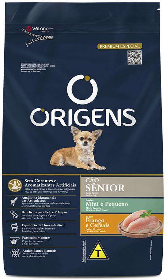 Origens para Cães Sênior Raças Mini e Pequenas 1kg