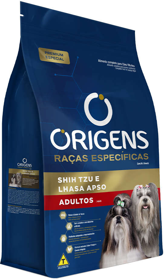 Origens Raças Específicas Cães Adultos Shih-Tzu e Lhasa Apso 3kg